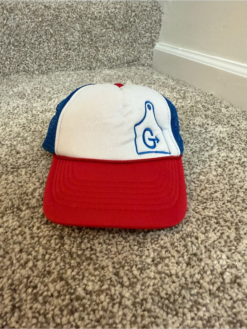 Baby Trucker Hat Red White Blue Western “G” | Adjustable Toddler Cap